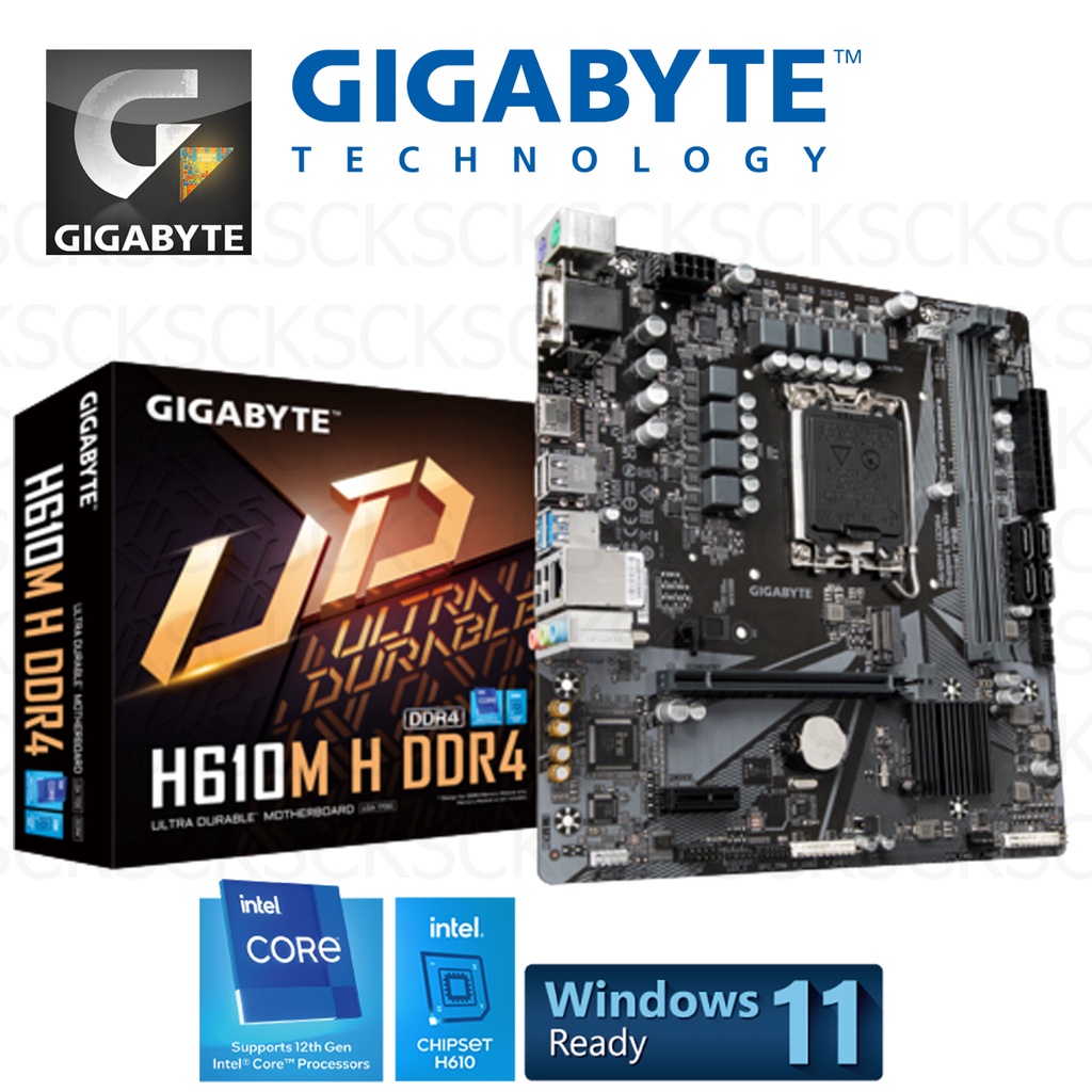 Gigabyte H610m H DDR4 Rev1.1 LGA 1700 Mainboard