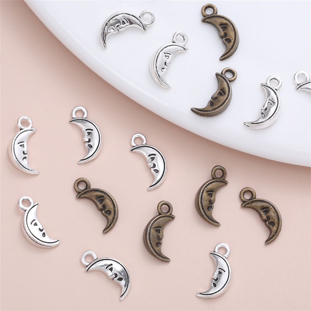 40 ชิ้น/เซ็ตที่ละเอียดอ่อน Lovly Little Moon Vintage Charm อุปกรณ์เสริมสําหรับ Girly ส่วนบุคคลเครื่องประดับทํา DIY จี้สร้อยคอ