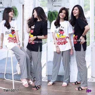 Set เสื้อแขนสั้น Mickey Mouse+กางเกงขายาว