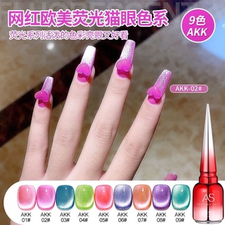 สีทาเล็บเจล💅สีลูกแก้ว cat eye 💅เซ็ต 9 สี แถมชาร์จ🌺 รหัส AKK