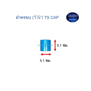 ฝาครอบ ท่อน้ำไทย (1¼”) Thai Pipe TS Cap ฟ้า 1 1/4