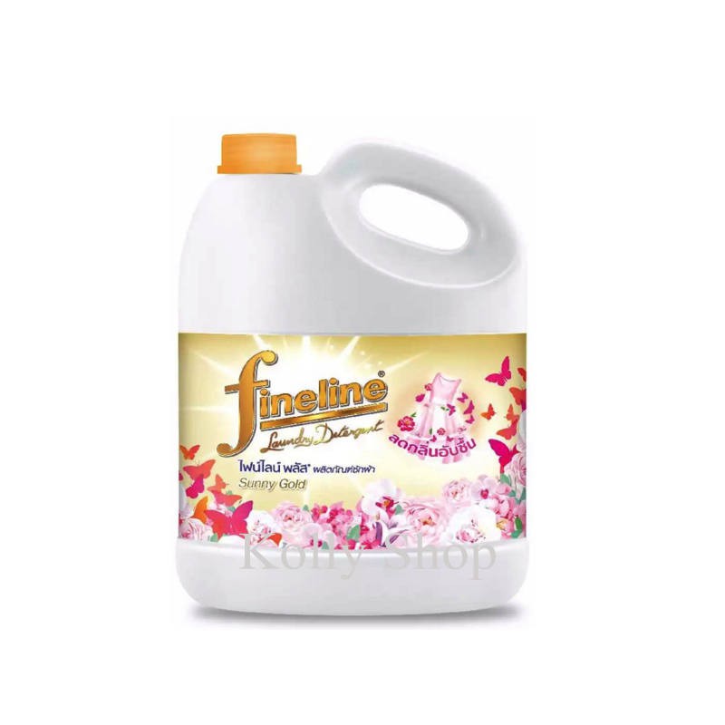 FINELINE ไฟน์ไลน์ น้ำยาซักผ้า พลัส  3000 มล. สีทอง ( แพ็ค 1 แกลลอน)