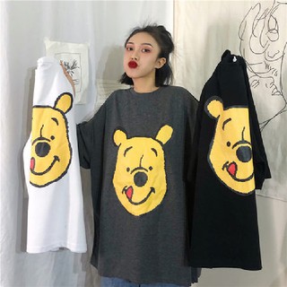 Shein 🔥 เสื้อคู่รัก เสื้อผ้าผู้ญิง เสื้อผ้าวินเทจ เสื้อสกรีนลายหมีพู เสื้อผ้าแฟชั่น เสื้อยืด oversize 6039