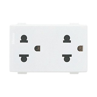 เต้ารับคู่ 3 ขากลมแบน B-TICINO SM9025G DOUBLE SOCKETS 2P + E SM9025G B-TICINO