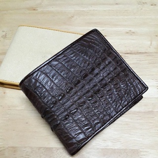 crocodile wallet/alligator wallet black กระเป๋าสตางค์หนังจระเข้แท้2pcs