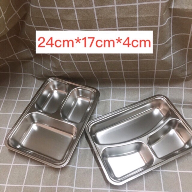 🍱👍👍กล่องอาหาร ถาดหลุมสแตนเลสไม่ขึ้นสนิมมี 4/5หลุม (ขนาดใหญ่) ถาดหลุม กล่องอาหาร กล่องข้าว
