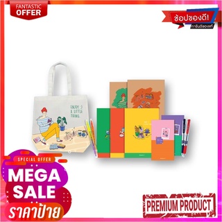 ดับเบิ้ลเอ ชุดสมุดพร้อมกระเป๋าผ้า คละลายDouble A Gift Set Notebook &amp; Big Bag Assorted Pattern