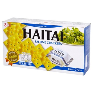 🔥สินค้าขายดี!! ไฮไท แครกเกอร์รสเค็ม 6 ชิ้น x 7 ห่อ Haitai Saltine Crackers 6pcs x 7 Packs