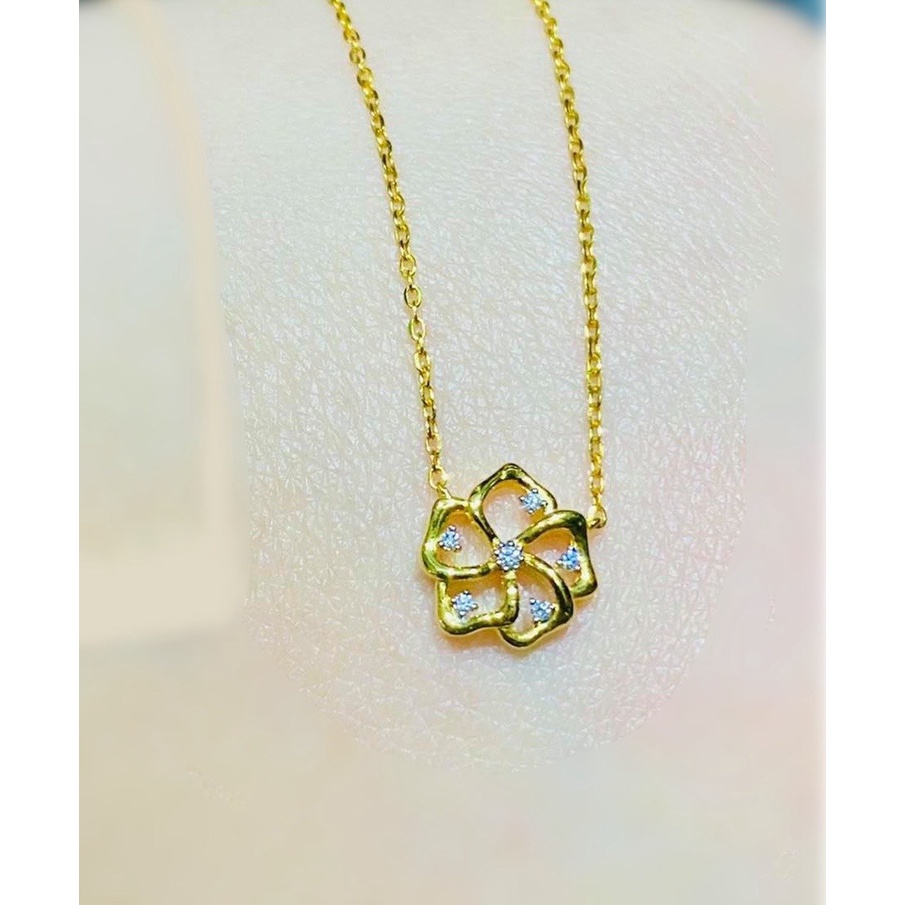 สร้อยเพชรดอกไม้ เพชร 4 ตัง  เพชรน้ำ 98-100vvs