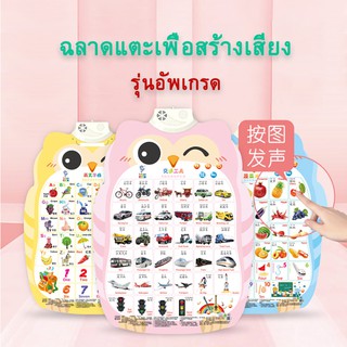 🔥ลดล้างสต๊อก  พร้อมส่ง🔥โปสเตอร์พูดได้ สำหรับเรียนรู้คำศัพท์ภาษาจีน ภาษาอังกฤษ โฉมใหม่ สีมาการอง จัดเต็มความน่ารัก🔥