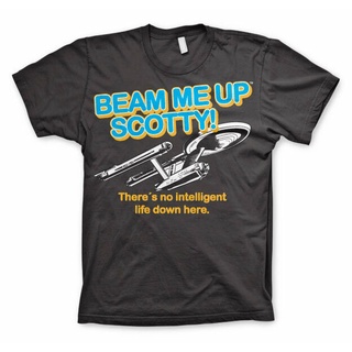 เสื้อยืด พิมพ์ลายกราฟฟิค Beam Me Up Scotty Slogan Novelty Star สําหรับผู้ชาย