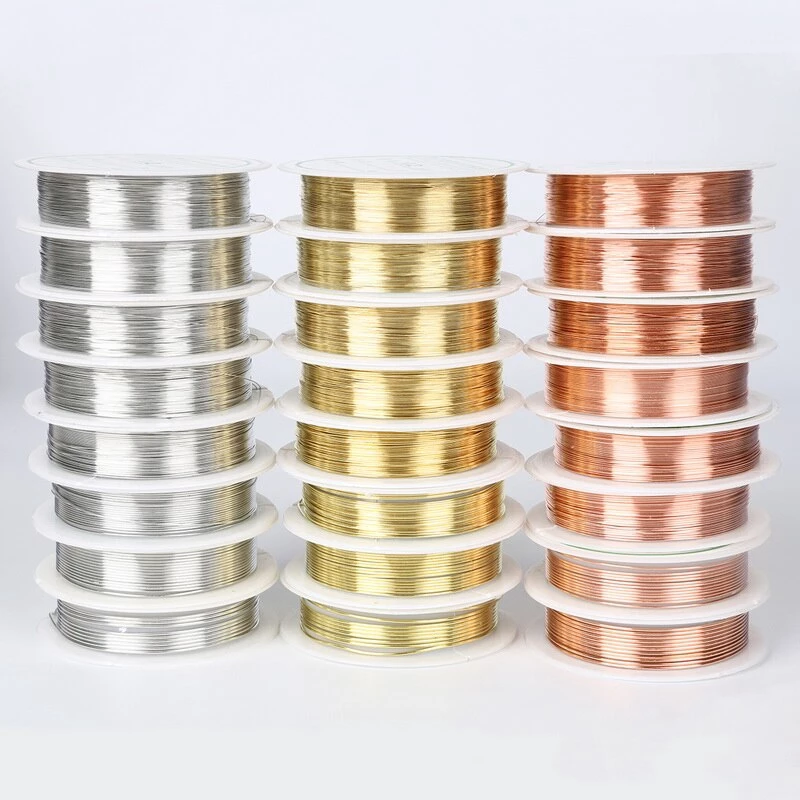 สายลวดโลหะผสม 0.2 0.25 0.3 0.4 0.5 0.6 0.8 1 มม. สีเงิน สีทอง สําหรับทําเครื่องประดับ DIY