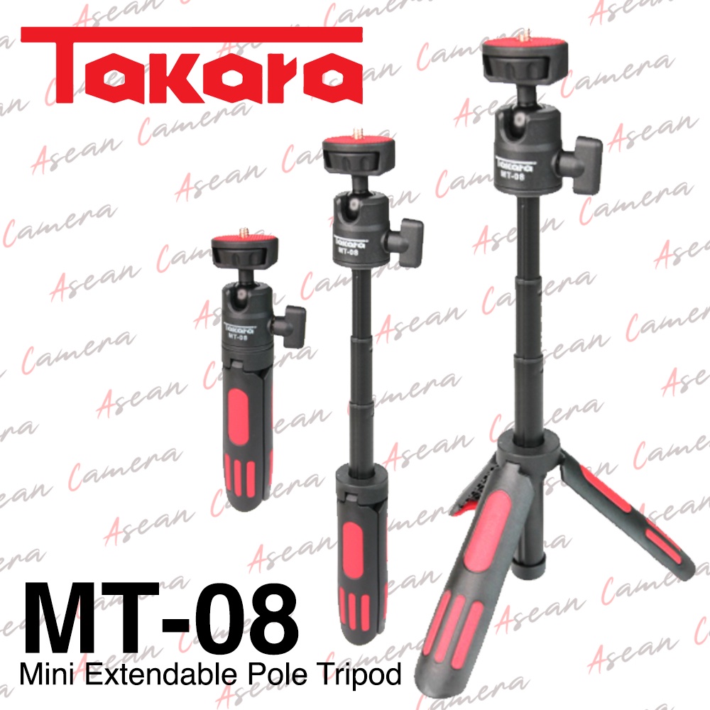 มินิขาตั้งกล้องแหนบ Takara MT-08 ไม้เซลฟี่แบบยืดได้สําหรับโทรศัพท์มือถือ Gopro Brica