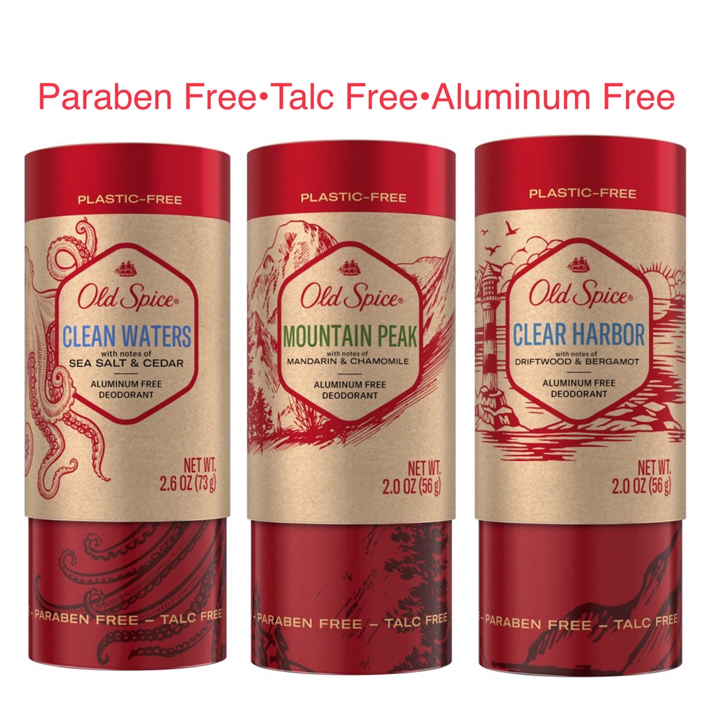 Old Spice Aluminium Free Deodorant Clean Waters Mountain Peak Clear