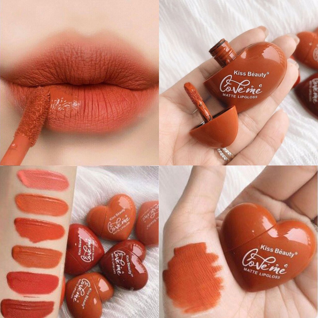 7870 แมท ลิป กลอส ลิปจุ่ม คิส บิวตี้ ลิปรูปหัวใจ Kiss Beauty ลิปจุ่มเนื้อแมท สีสวยติดทนนาน