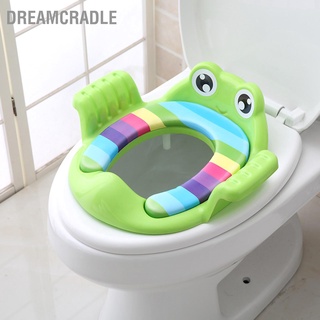 DreamCradle Baby Toilet Seat Cute Childrens Infant Double Armrest High Back Splashproof Anti Slip