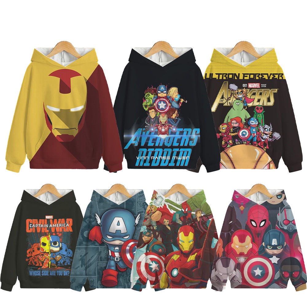 Kids Boys Spider Man Hoodie SuperHero Daily Coat Top 4-14 ปี