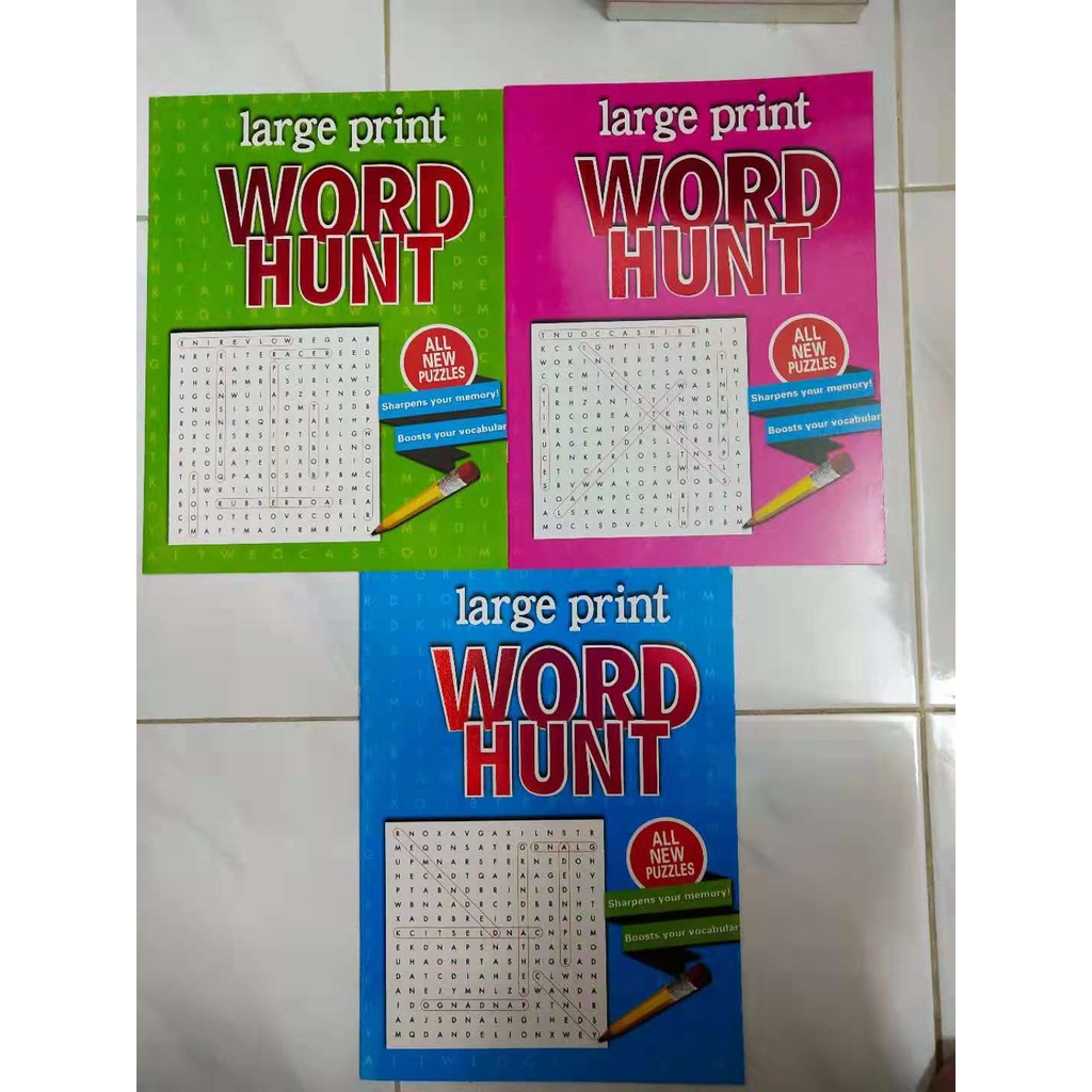 1 ชุด 3 เล่ม WORD HUNT/Word ค้นหากิจกรรมหนังสือสําหรับเด็กปริศนาการเรียนรู้ Buku Cari Kata