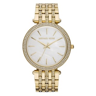 LIVE MICHAEL KORS MK3219 DARCI WHITE-TONE DIAL STEEL CRYSTAL LADIES WATCH นาฬิกาแบรนด์เนมแท้ นาฬิกาผู้หญิงไมเคิลคอรส์