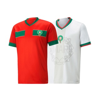 เสื้อกีฬาแขนสั้น ลายทีมชาติฟุตบอล Morocco 2022 23 ชุดเหย้า คุณภาพสูง สําหรับผู้ชาย และผู้ใหญ่