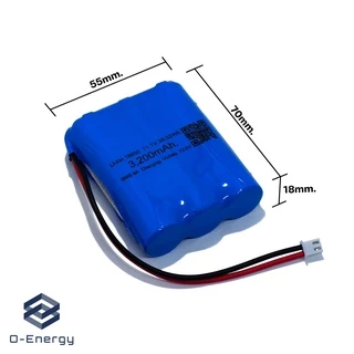 ถ่านชาร์จ Li-ion 18650 11.1V ความจุ 3200mAh แท้100% แบบแพคมีวงจรป้องกัน 3S1P 8A.