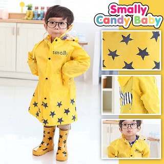 เสื้อกันฝนเด็ก Smally Candy Baby เนื้อผ้า EVA Nylon สีสันสดใส – สีเหลือง