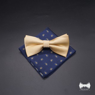 เซ็ทหูกระต่ายสีเหลือง+ ผ้าเช็ดหน้าสูท-Yellow Bowtie + Pocket square