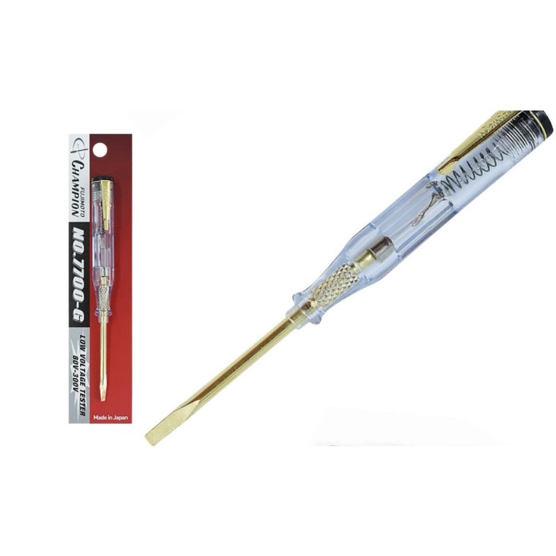 CHAMPION 7700-G​ ไขควงลองไฟ เดี่ยว แกนสีทอง NO.7700-G​ ญี่ปุ่นแท้