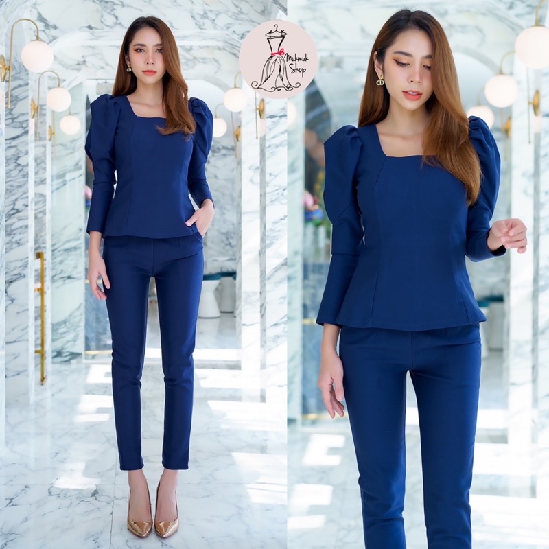 Tw เซทเสื้อคอเหลี่ยม  กางเกงขายาว - รูปที่ 5