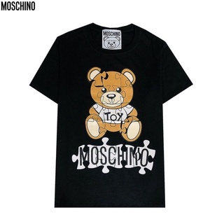 [S-5XL]Moschino เสื้อแขนสั้น ผ้าฝ้ายแท้ ลายหมี สไตล์ยุโรป อเมริกัน สําหรับเด็ก