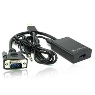 ตัวแปลงสัญญาณVGA TO HDTV 20cm with audio full hd มีเสียงด้วย black *