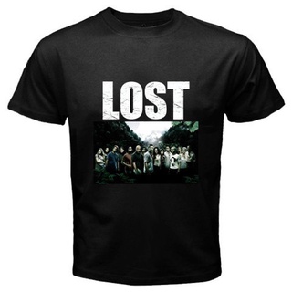 คอลูกเรือเสื้อยืดคอกลมเสื้อยืด Lost TV Series DHARMA THE STAFFผ้าฝ้ายแท้