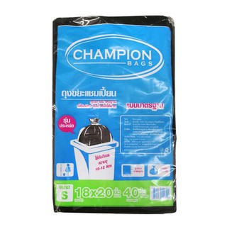 CHAMPION ถุงขยะแชมเปี้ยน รุ่น 18 x 20 40ใบ ขนาด 18 x 20 นิ้ว (แพ็ค 40 ใบ) สีดำ