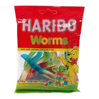 Haribo Worms 80g เยลลี่ หรือกัมมี่แบร์ ตราฮาริโบ้ เจลลี่ ขนม ขนมขบเคี้ยว ขนมหวาน