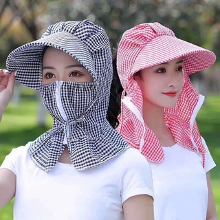 หมวกกันแดด ป้องกันรังสียูวี สําหรับผู้หญิงHat Female Sun Protection Sun Hat Female Summer UV Protection New Stall Korean Style Cover Face round Face Cycling Sun Hat