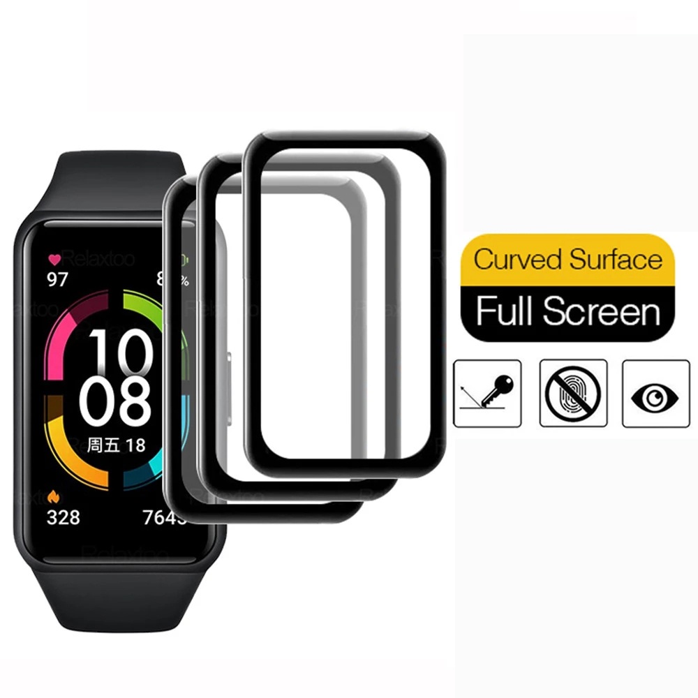 PMMA Huawei Band6 ตัวป้องกันหน้าจอ 3D สำหรับ Huawei Honor Band 6 Curved Full Coverage Protective Film