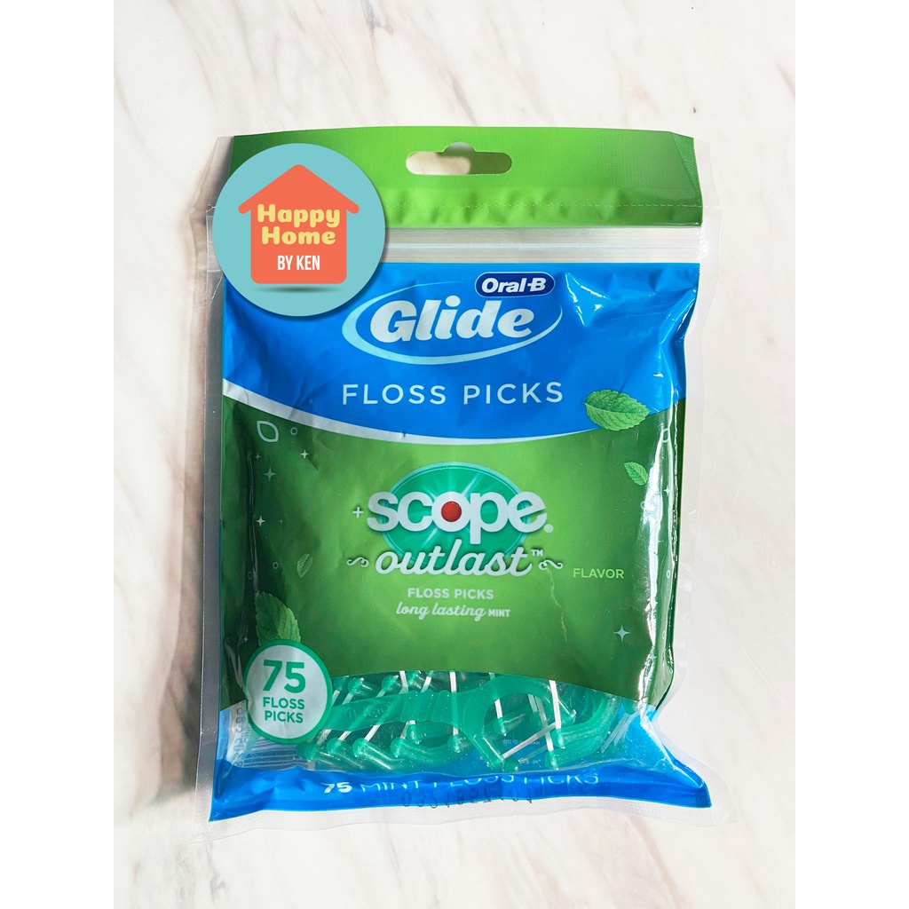OralB Glide Floss picks scope outlast (75 floss picks)