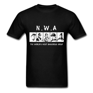 เสื้อยืดโอเวอร์ไซส์GILDAN [ขายดี] Nwa (N.W.A.) เสื้อยืด ผ้าฝ้าย 100% พิมพ์ลาย Worlds Most Dangerous Group Compton CA สีด