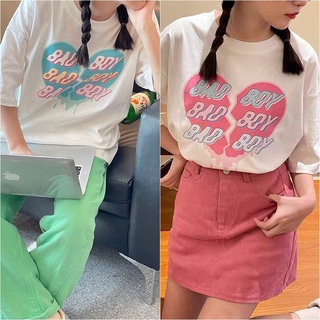 เสื้อยืด Oversize ผ้าCotton 100% แฟชั่นสไตล์เกาหลี T-Shirt โอเวอร์ไซส์ สกรีนลายสวยงาม พร้อมส่ง