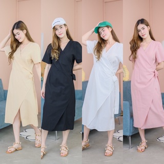 PYCK CLOTHING | PEPPA DRESS เดรสผ้าลินินทรงป้าย