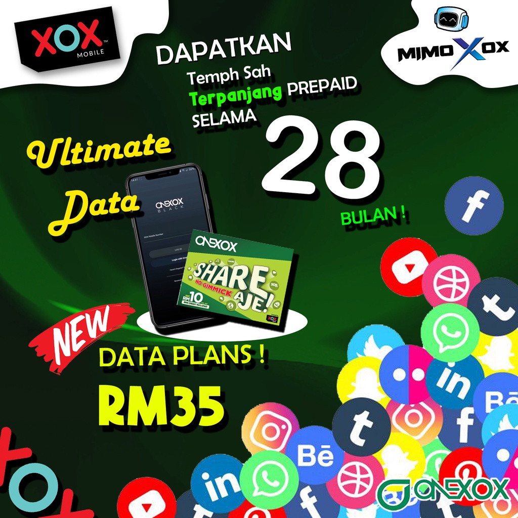 28 เดือนNEW PLAN ULTIMATE DATA RM35 ONEXOX & SUPER LONG LIFE Prepaid ONEXOX SIMCARD 28 เดือน🔥🔥🔥