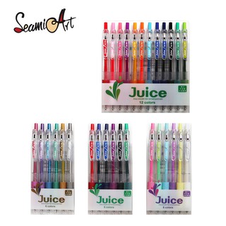 Seamiart 6 12 ชิ้น ปากกาเจลกดน้ําผลไม้ ขนาด 0.5 มม. พร้อมสีพาสเทล สีเมทัลลิก สําหรับไดอารี่ เครื่องเขียน โรงเรียน สํานักงาน DIY