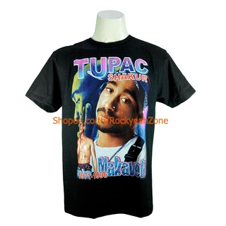 เสื้อวง 2PAC TUPAC เสื้อไซส์ยุโรป ทูพัค ชาเคอร์ PTA1804 เสื้อยืดวงดนตรีร็อค Rockyeah