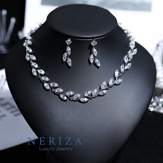 Neriza Jewelry/ เครื่องประดับเจ้าสาวเพชรสังเคราะห์ประกายเทียบเท่าเพชรแท้ จัดส่งฟรีพร้อมกล่อง NSW056