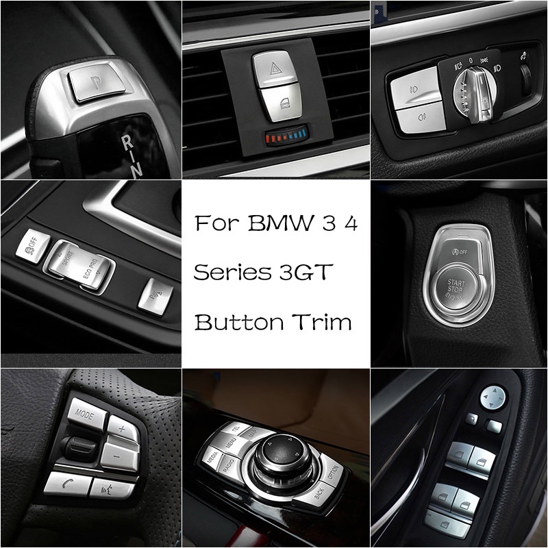 ฝาครอบปุ่มกดสวิตช์ไฟหน้ารถยนต์ โครเมี่ยม สําหรับ BMW 2 3 4 Series 3GT F30 F20 F36