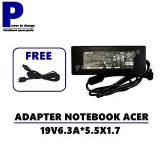 ADAPTER NOTEBOOK ACER 19V6.32A*5.5X1.7  / สายชาร์จโน๊ตบุ๊คเอเซอร์ + แถมสายไฟ