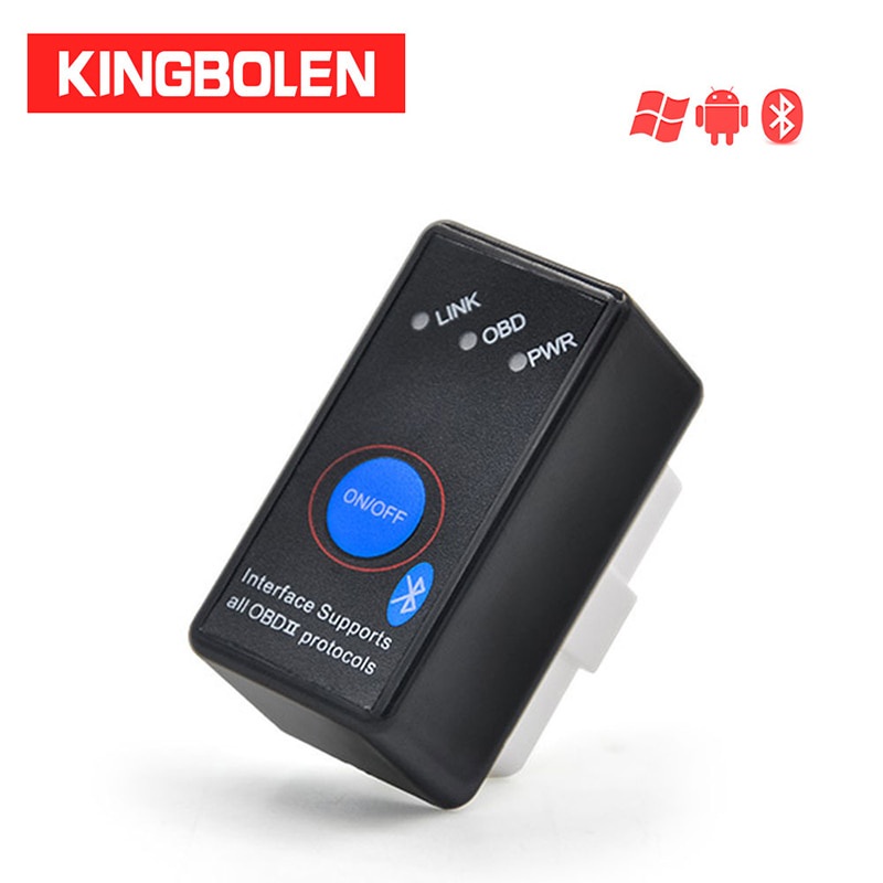 ELM327 V2.1 Super Mini Bluetooth OBD2 เครื่องสแกนเนอร์สวิตช์ไฟ Android Symbian Windows ELM 327 เปิด/