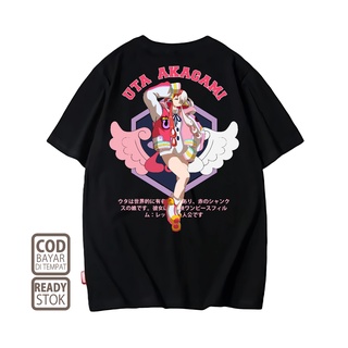 คอลูกเรือเสื้อยืดคอกลมUta AKAGAMI ONE PIECE 0052 เสื้อยืด ลายการ์ตูนอนิเมะญี่ปุ่น ALVACOTH พรีเมี่ยมผ้าฝ้ายแท้