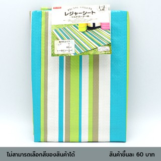 ไดโซ เสื่อปิคนิคคละสีแบบลายเส้น 90x60 ซม.
