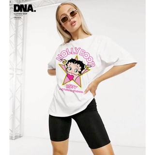 พร้อมส่ง!! เสื้อยืด Oversize คอกลมแขนสั้น ดีเทลลายเบ๊ตตี้ บู๊พ Betty Boop Star